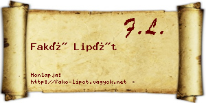 Fakó Lipót névjegykártya
